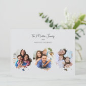 ミニマルエレガントスカスタムのクリスマスシンプル4写真 シーズンカード (スタンド正面)