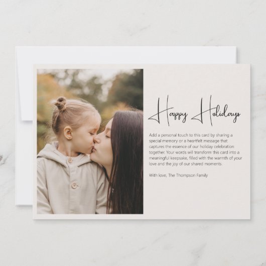 ミニマルエレガントスカスタムのクリスマスシンプル4写真 シーズンカード (裏面)