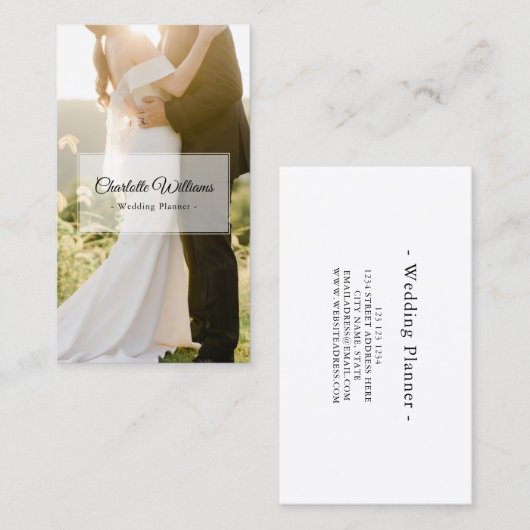 ミニマルエレガントスカスタムウェディングプランナー 名刺 (正面/裏面)