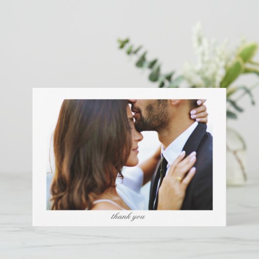 ミニマルエレガントスカスタム・メッセージの写真結婚の種類  サンキューカード (スタンド正面)