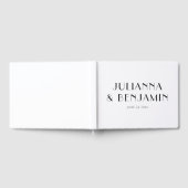 ミニマルエレガントスクラシックホワイトカスタムウェディング ゲストブック (全面)