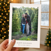 ミニマルエレガントスクリスマスシンプルシック写真赤 シーズンカード