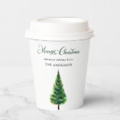 ミニマルエレガントスクリスマス水彩林 紙コップ (正面)