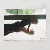 ミニマルエレガントスクリプトフォト セーブザデート ポストカード (裏面)