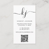 ミニマルエレガントスクリプトモノグラム不動産写真 名刺 (裏面)