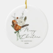 ミニマルエレガントスクリプトMerry Christmas セラミックオーナメント (裏面)