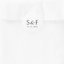 ミニマルエレガントスクリプ結婚トMonogram ラウンドシール