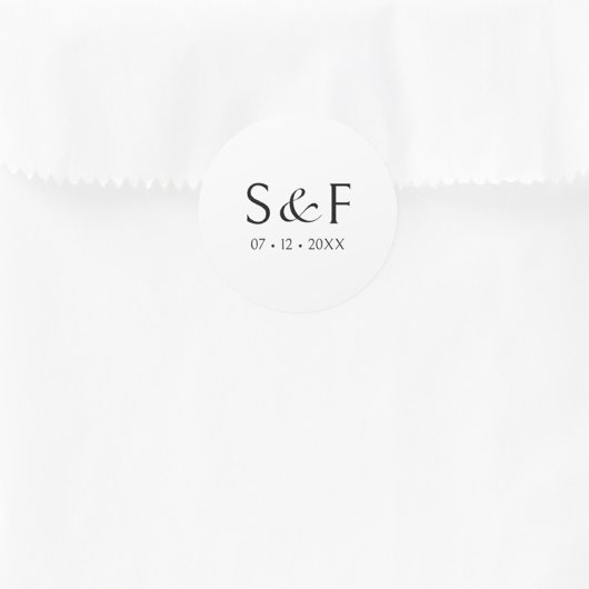 ミニマルエレガントスクリプ結婚トMonogram ラウンドシール