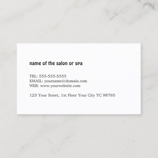 ミニマルエレガントスクールブルーマッサージセラピスト 名刺 (裏面)