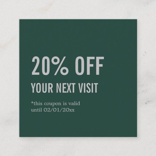 ミニマルエレガントスグリーン 割引カード (正面)