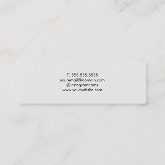 ミニマルエレガントスグレイフェイク金ゴールド理容師 スキニー名刺 (裏面)