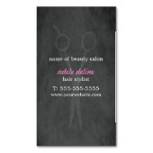 ミニマルエレガントスグレーピンク美容師 マグネット名刺 (正面縦)