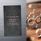 ミニマルエレガントスグレーピンク美容師 マグネット名刺