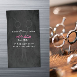 ミニマルエレガントスグレーピンク美容師 マグネット名刺