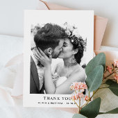 ミニマルエレガントスシンプルのクリーン結婚フォト サンキューカード