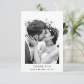 ミニマルエレガントスシンプルのクリーン結婚フォト サンキューカード (スタンド正面)