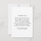 ミニマルエレガントスシンプルのクリーン結婚フォト サンキューカード (裏面)