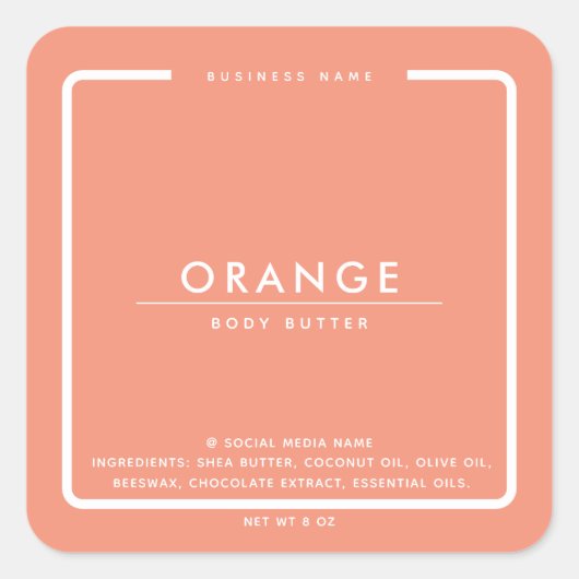 ミニマルエレガントスシンプルのモダン包み込み スクエアシール (正面)