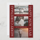 ミニマルエレガントスシンプルクリスマス写真コラージュ シーズンカード (正面)