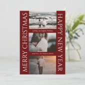 ミニマルエレガントスシンプルクリスマス写真コラージュ シーズンカード (スタンド正面)