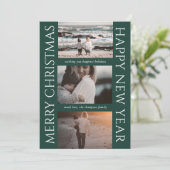 ミニマルエレガントスシンプルクリスマス写真コラージュ シーズンカード (スタンド正面)
