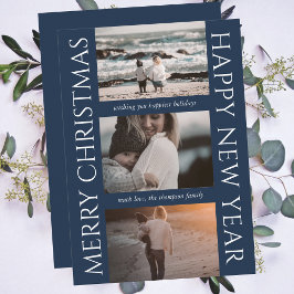 ミニマルエレガントスシンプルクリスマス写真コラージュ シーズンカード