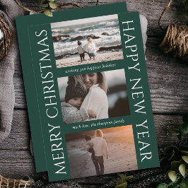 ミニマルエレガントスシンプルクリスマス写真コラージュ シーズンカード