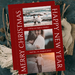 ミニマルエレガントスシンプルクリスマス写真コラージュ シーズンカード