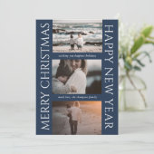 ミニマルエレガントスシンプルクリスマス写真コラージュ シーズンカード (スタンド正面)