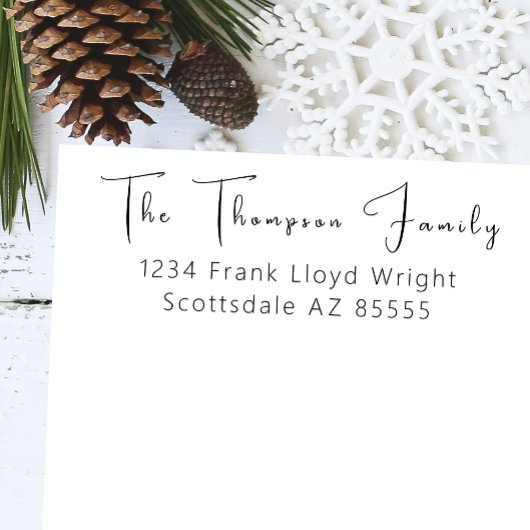 ミニマルエレガントスシンプルスクリプト差出人住所 セルフインキングスタンプ