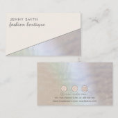 ミニマルエレガントスシンプルホログラム虹色 名刺 (正面/裏面)