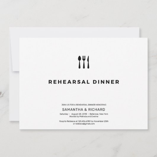 ミニマルエレガントスシンプルリハーサル 招待状 (正面)