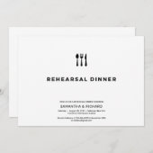 ミニマルエレガントスシンプルリハーサル 招待状 (正面/裏面)