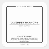 ミニマルエレガントスシンプル白黒 スクエアシール (正面)