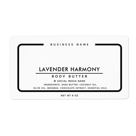 ミニマルエレガントスシンプル白黒 ラベル (正面)