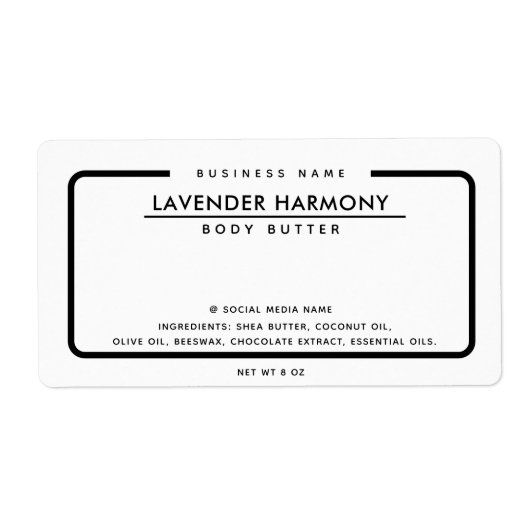 ミニマルエレガントスシンプル白黒 ラベル (正面)