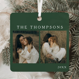 ミニマルエレガントスシンプル4フォトモスクリスマス メタルオーナメント