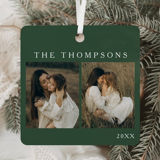 ミニマルエレガントスシンプル4フォトモスクリスマス メタルオーナメント