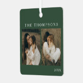 ミニマルエレガントスシンプル4フォトモスクリスマス メタルオーナメント (正面左)