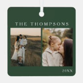 ミニマルエレガントスシンプル4フォトモスクリスマス メタルオーナメント (裏面)