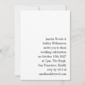 ミニマルエレガントススタイリッシュモダン結婚ホワイト 招待状 (正面)