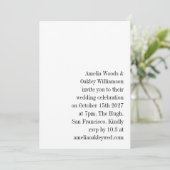 ミニマルエレガントススタイリッシュモダン結婚ホワイト 招待状 (スタンド正面)