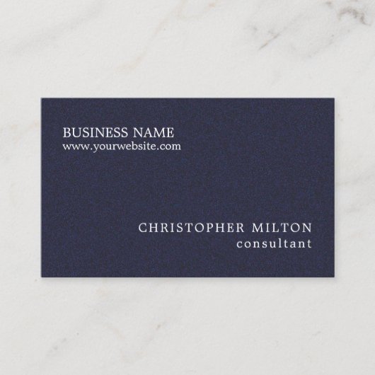 ミニマルエレガントステクスチャブルーホワイトコンサルタント 名刺 (正面)