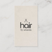 ミニマルエレガントステクスチャベージュはっきりしたシザーヘア 名刺 (正面)