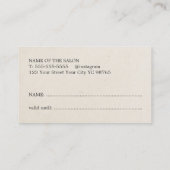 ミニマルエレガントステクスチャベージュブラックサロン ロイヤリティカード (裏面)