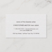 ミニマルエレガントステクスチャホワイトグレーのシザーヘア 名刺 (裏面)