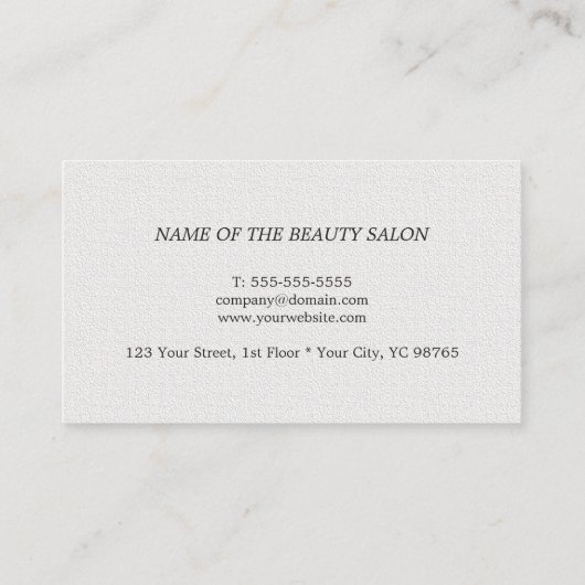 ミニマルエレガントステクスチャホワイトメイクアップアーティスト 名刺 (裏面)