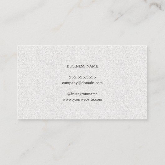 ミニマルエレガントステクスチャホワイトメイクアップアーティスト 名刺 (裏面)