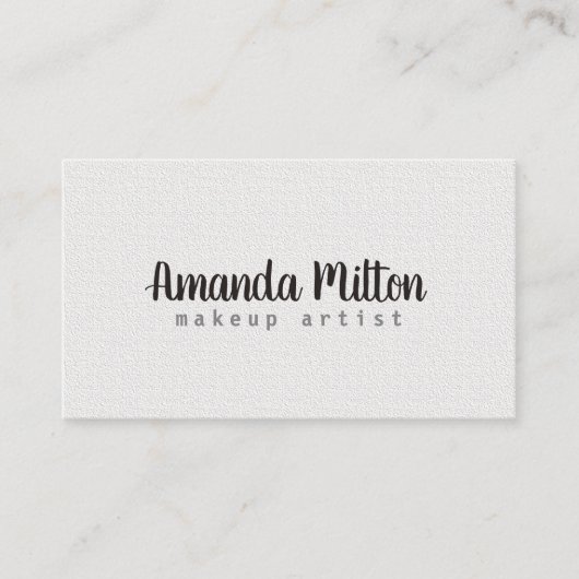 ミニマルエレガントステクスチャホワイトメイクアップアーティスト 名刺 (正面)