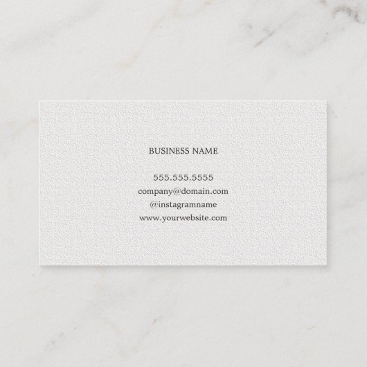 ミニマルエレガントステクスチャホワイトメイクアップアーティスト 名刺 (裏面)